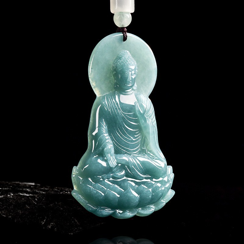 Women Accessories Gift - Collana con Pendente Buddha in Giadeite