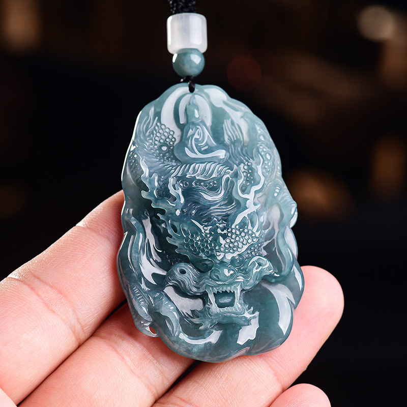 Women Accessories Gift - Collana con Pendente Drago in Giadeite