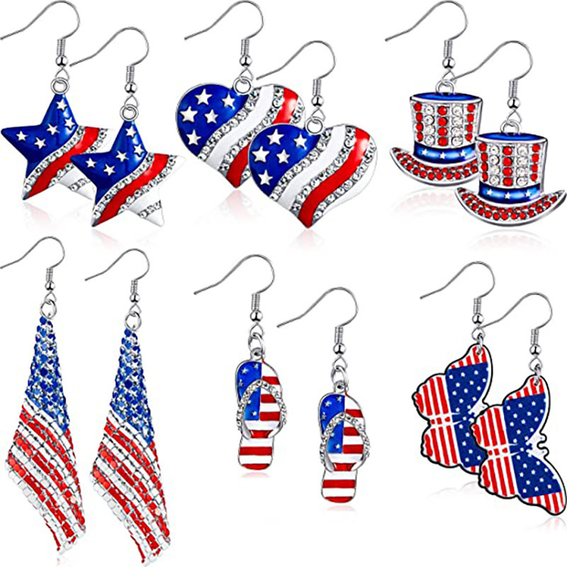 Women Accessories Usa - Orecchini con bandiera americana Orecchini pendenti