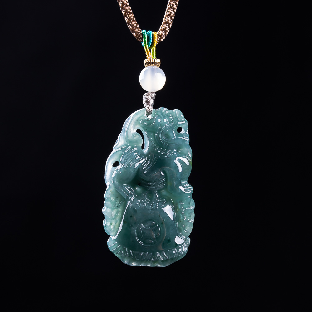 Women Accessories Gift - Ciondolo Pixiu in Giadeite Birmana, Talismani