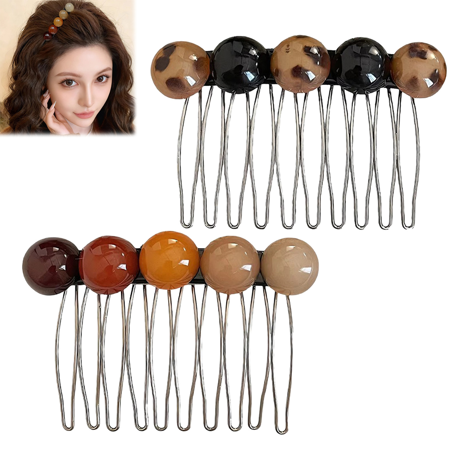 Women Accessories On Sale - Fermagli per capelli con perline in