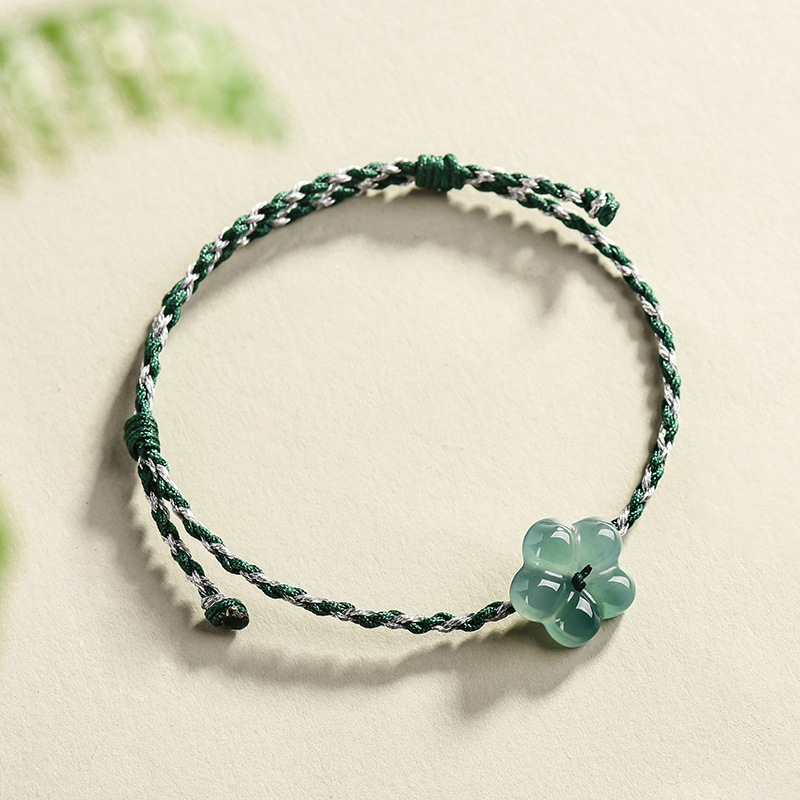 Women Accessories Gift - Bracciale con fiore in giadeite birmana,
