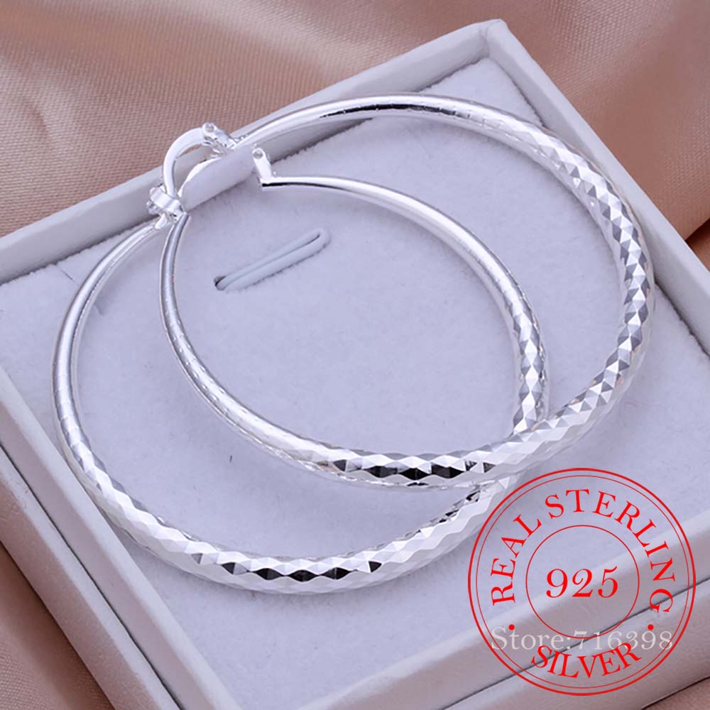 Statement Earrings Oversized - Orecchini rotondi Hip-Hop in argento Sterling